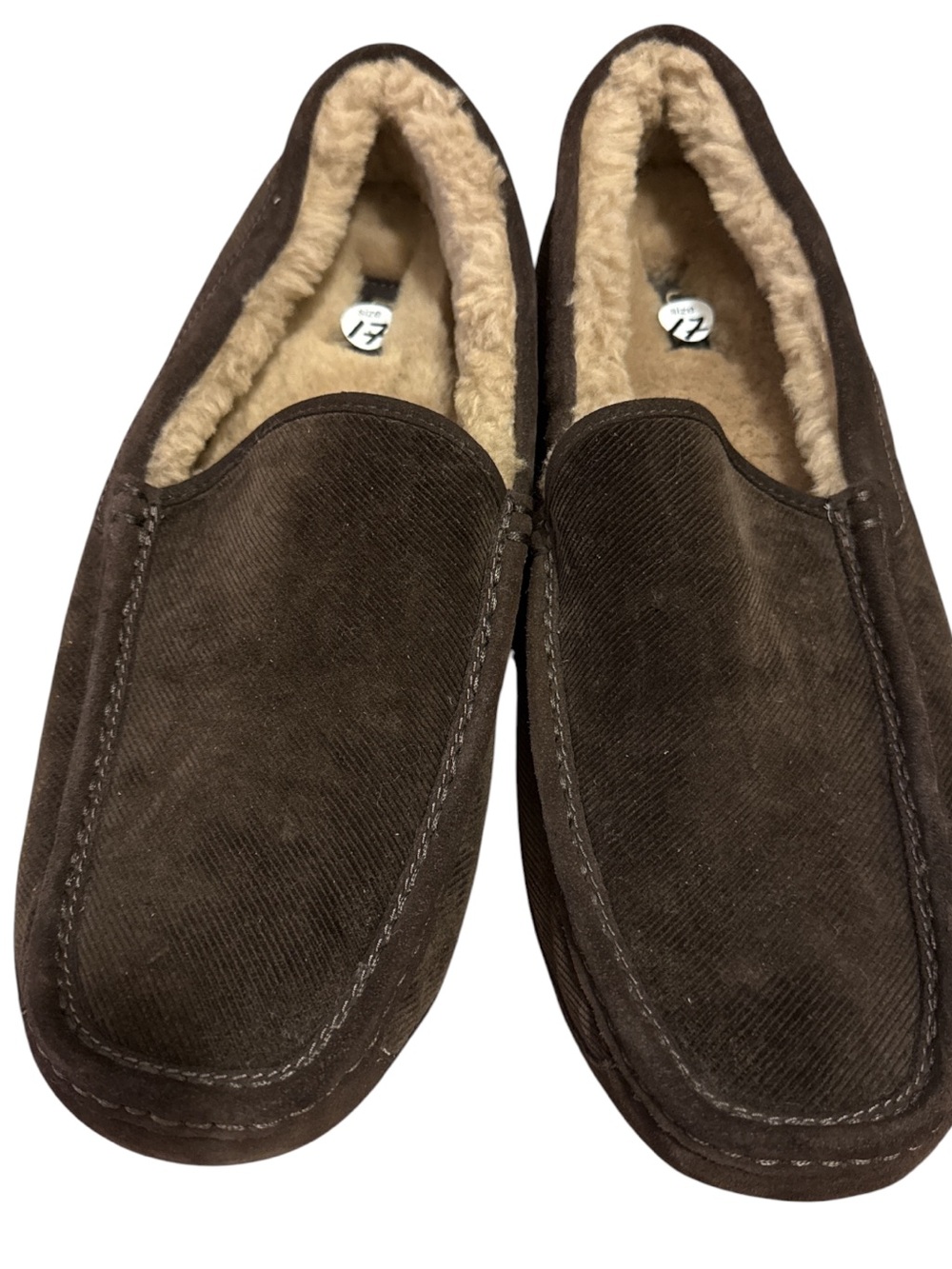 Men's Uggs Ascot Premium Corduroy Ugg Plush Wool Lyocell Size 17 Sleepers